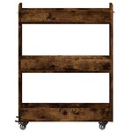 vidaXL Armoire avec roues chêne fumé 60x22x79 cm bois d'ingénierie