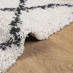 vidaXL Tapis shaggy à poils longs moderne crème et noir 60x110 cm