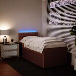 vidaXL Sommier à lattes de lit avec matelas Rose 90x190 cm Velours