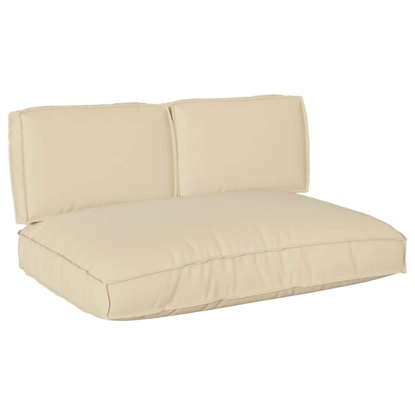 vidaXL Set de coussins de palette 3 Pièces Beige 120 x 80 x 12 cm