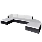 Salon de jardin meuble d'extérieur ensemble de mobilier 6 pièces avec coussins résine tressée noir 02_0016939