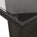 vidaXL Table de jardin dessus en verre noir 190x80x74cm résine tressée