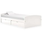 vidaXL Cadre de lit avec 2 tiroirs sans matelas blanc 90x200 cm