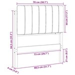 vidaXL Tête de lit capitonnée Blanc et gris clair 75 cm Pin massif