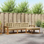 vidaXL Ensemble de canapés d'extérieur 4 pc Naturel et Beige