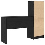 vidaXL Bureau avec rangement chêne noir bois d'ingénierie