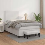 vidaXL Sommier à lattes de lit avec matelas blanc 120x190cm similicuir