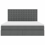 vidaXL Lit de rangement LED avec matelas Gris foncé 180 x 200 cm Tissu