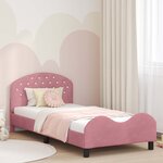 vidaXL Cadre de lit pour enfants avec tête de lit Rose 90 x 190 cm
