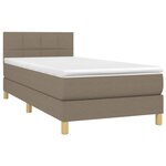 vidaXL Sommier à lattes de lit avec matelas Taupe 90x200 cm Tissu