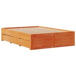 vidaXL Lit bibliothèque sans matelas cire marron 140x190 cm pin massif