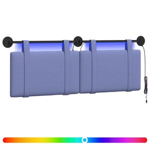vidaXL Tête de lit suspendue Bleu denim Tissu