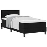 vidaXL Lit à ressorts avec tête de lit Noir 90 x 190 cm tissu