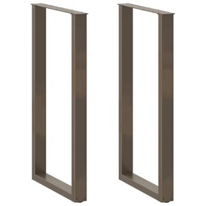 vidaXL Pieds de table de bar en forme de U  2 pièces  acier naturel  60 x (110-111) cm