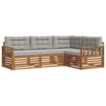 vidaXL Ensemble de canapés d'extérieur 4 pc Gris Naturel et Clair