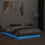 vidaXL Cadre de lit avec lumières LED sonoma gris 120x190 cm