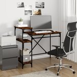vidaXL Bureau avec étagères chêne 105x50x90 cmbois d'ingénierie et fer