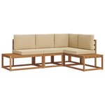 vidaXL 4 pc Ensemble de canapés d'extérieur Naturel et Beige