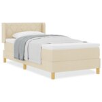vidaXL Lit box spring avec matelas - Crème  100 x 200 cm  Tissu