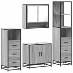 vidaXL Ensemble de meubles de salle de bain 4 Pièces sonoma gris