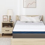 vidaXL Coussins de Matelas Blanc et Bleu 90 x 200 cm