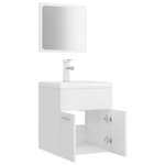 vidaXL Ensemble de meubles de salle de bain Blanc brillant Aggloméré