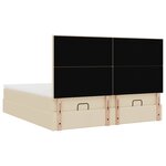 VidaXL Cadre de lit ottoman avec matelas crème 160x200 cm tissu