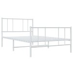 vidaXL Cadre de lit métal avec tête de lit/pied de lit blanc 100x190cm