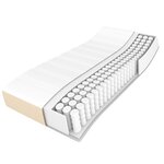 vidaXL Sommier à lattes de lit avec matelas Crème 120x200 cm Tissu