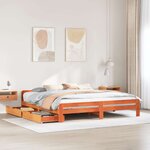 vidaXL Cadre de lit sans matelas cire marron 180x200cm bois pin massif
