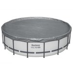 Bestway Couverture de piscine Ø4 88 m Rond Polyester Gris