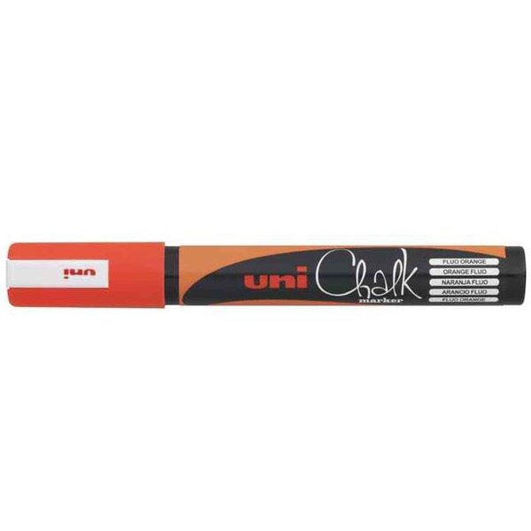Marqueur craie Pointe conique moyenne CHALK Marker PWE5M 1 8 - 2 5mm Orange Fluo x 12 UNI-BALL