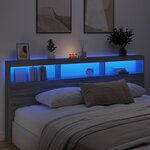 vidaXL Armoire tête de lit avec LED sonoma gris 220x17x102 cm
