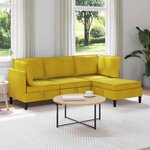 vidaXL Ensemble de meubles pour le salon 4 Pièces Jaune Velours