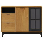 vidaXL Buffet avec porte vitrée FLAM 110x40x80 cm bois massif de pin