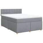 vidaXL Sommier à lattes de lit avec matelas Gris clair 140x200cm Tissu