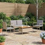 vidaXL Ensemble de jardin avec coussin acier