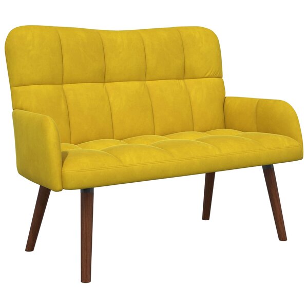 vidaXL Sofa 2 places Jaune 115 x 61 x 87 cm Velours (V)