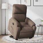 vidaXL Fauteuil inclinable électrique marron tissu microfibre