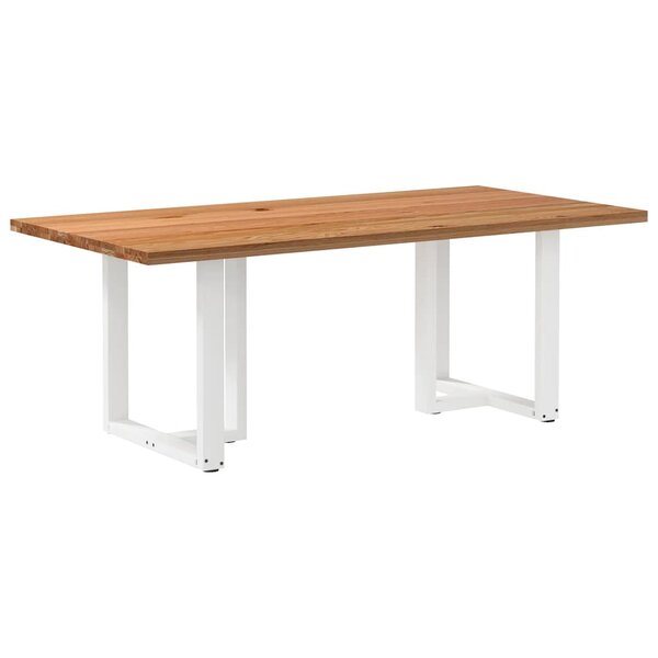 vidaXL Table à manger marron clair bois de chêne massif rectangulaire