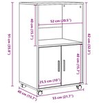 vidaXL Armoire à roulettes chêne sonoma 55x40x91 cm bois d'ingénierie