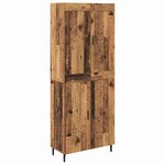 vidaXL Haut Armoire 2 Pièces Bois Ancien Bois Aggloméré et Verre