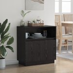 vidaXL Buffet avec LED chêne noir 71x34 5x75 cm en bois d'ingénierie