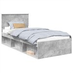 vidaXL Cadre de lit Béton 90 x 200 cm Bois d'ingénierie