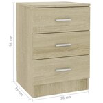 vidaXL Table de chevet Chêne Sonoma 38x35x56 cm Bois d'ingénierie