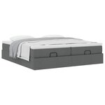 VidaXL Cadre de lit ottoman avec matelas gris foncé 160x200cm tissu