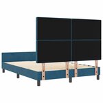 vidaXL Lit à ressorts avec tête de lit Bleu foncé 160 x 200 cm Velours