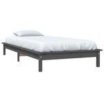 vidaXL Cadre de lit sans matelas gris 100x200 cm bois massif