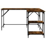 vidaXL Bureau chêne fumé 139x139x75 cm bois d'ingénierie