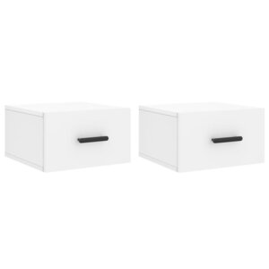 vidaXL Tables de chevet murales 2 Pièces blanc 35x35x20 cm